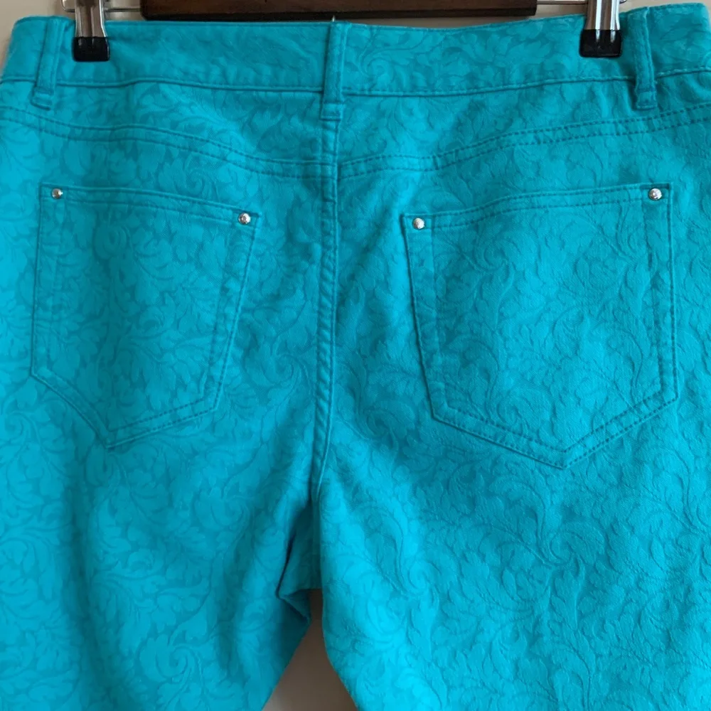 Cache Green Brocade Pants sz 8